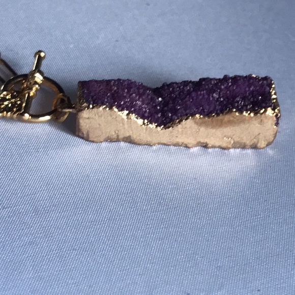 New! Quartz Druzy Stone Pendant Necklace - Picture 11 of 16